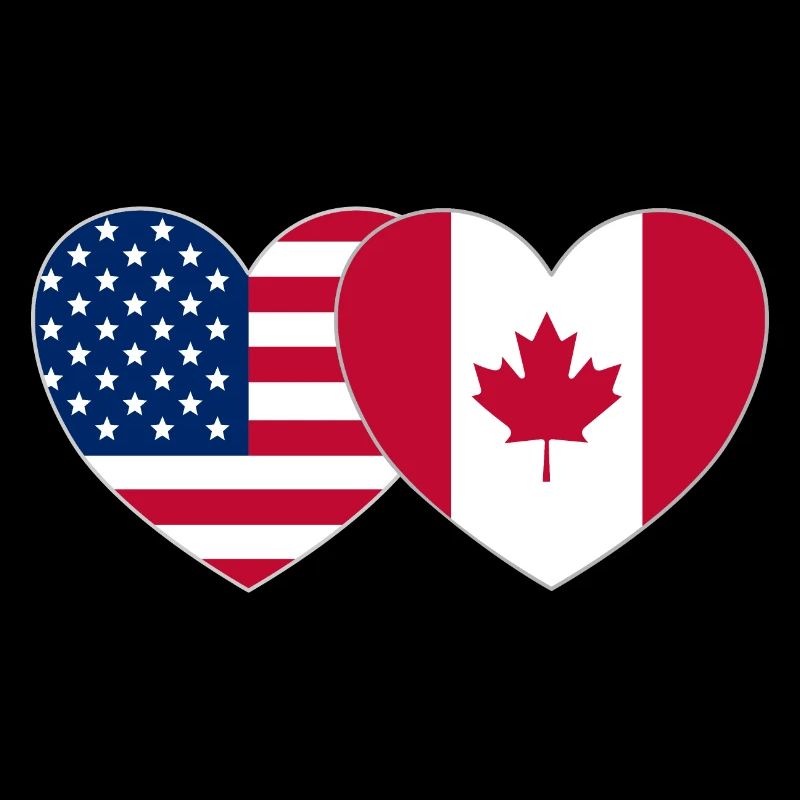 Drapeau des États-Unis Canada Coeur