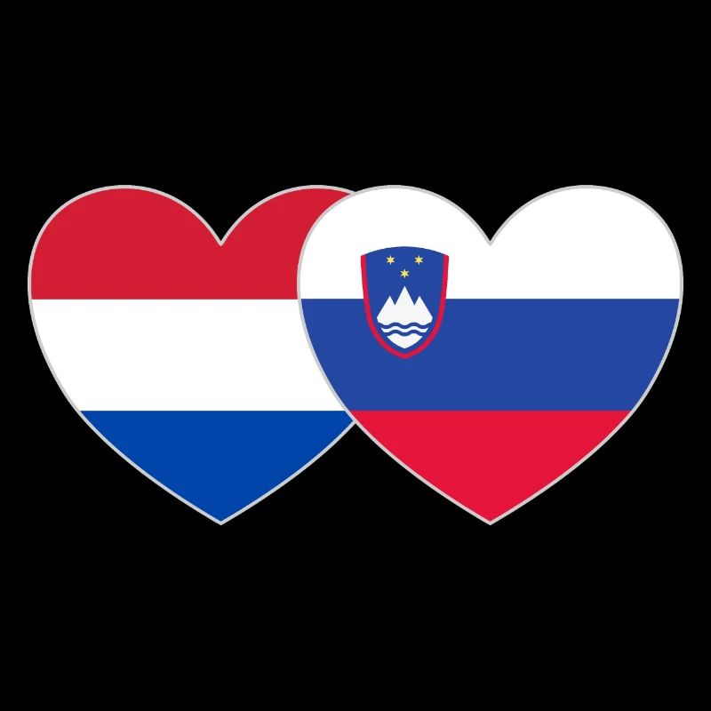 Holland Slowenien Flagge Herz