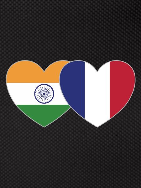 India France Flag Heart