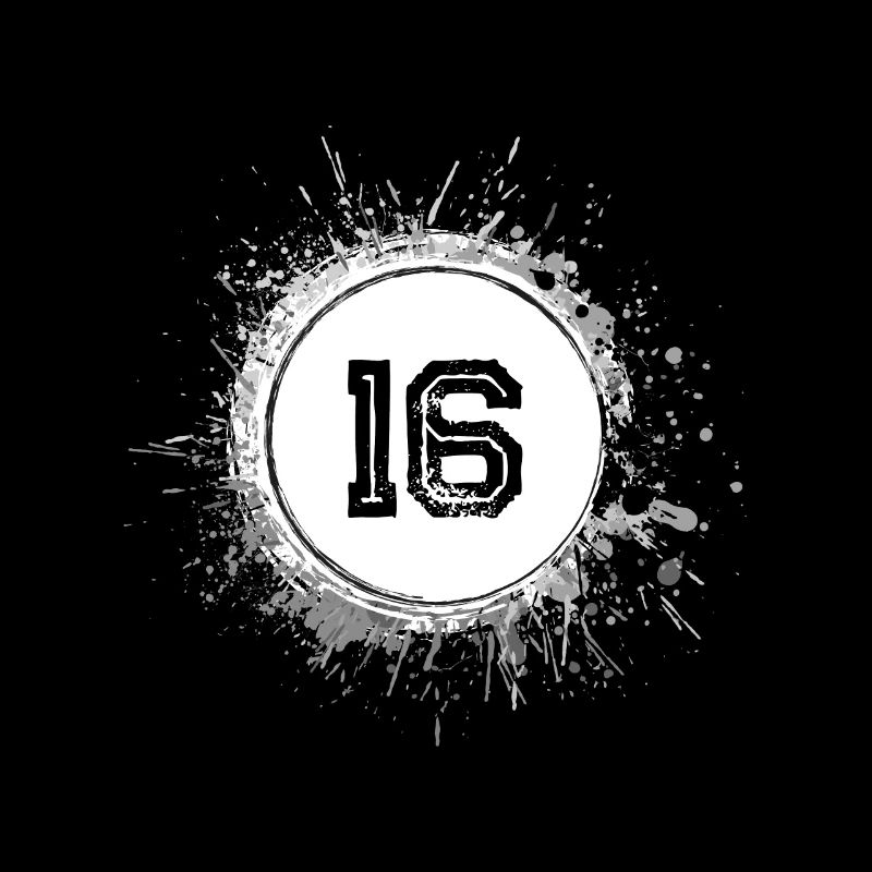 16 Zahl Klecks