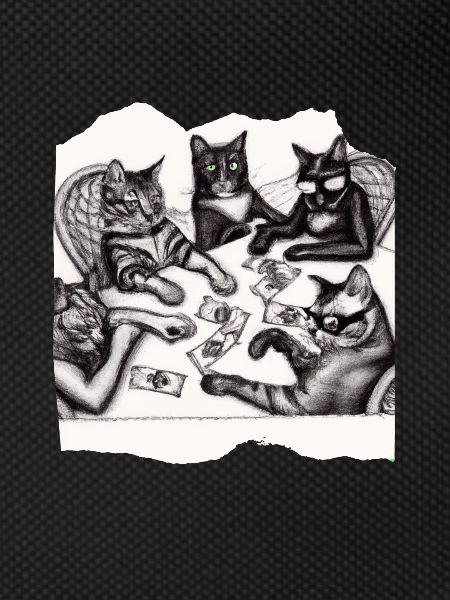 Cats Playing Cards