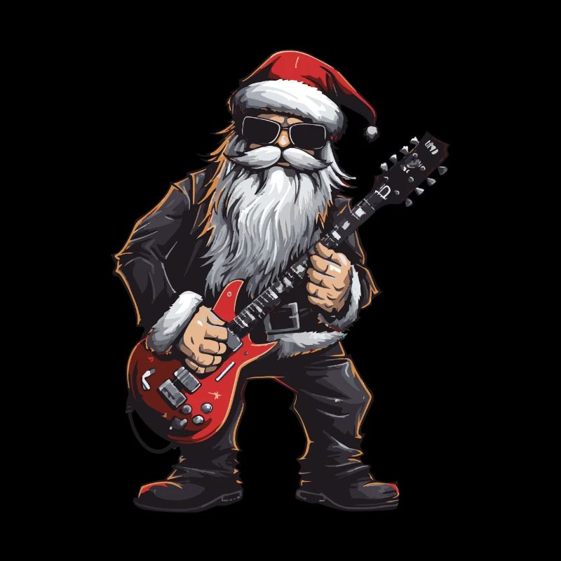 Weihnachtsmann Gitarre Santa