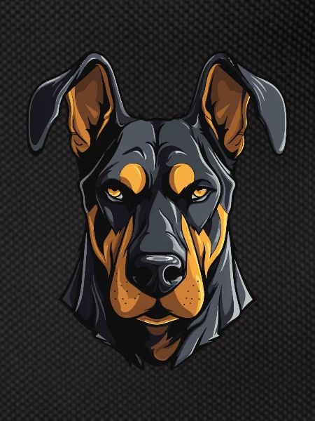 Doberman Dog Head