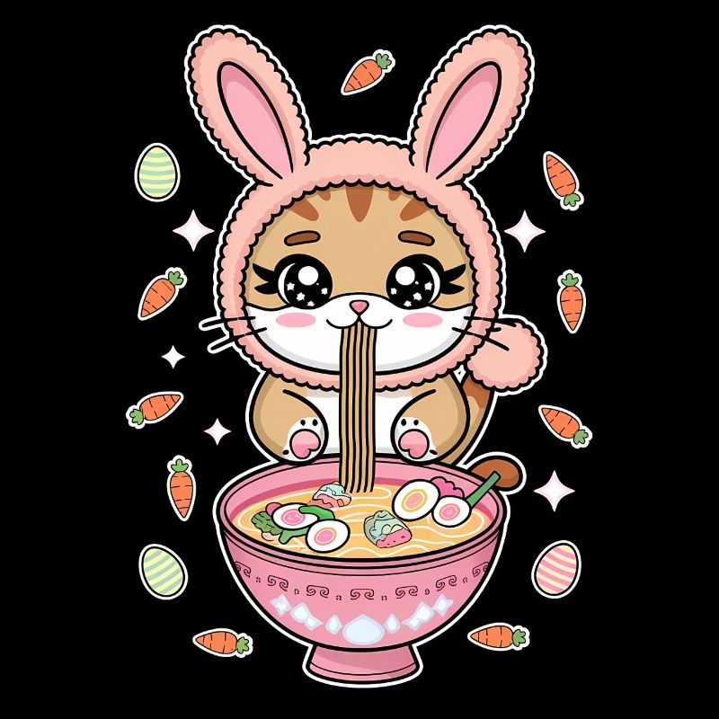 Easter Kawaii Anime Cat Ramen