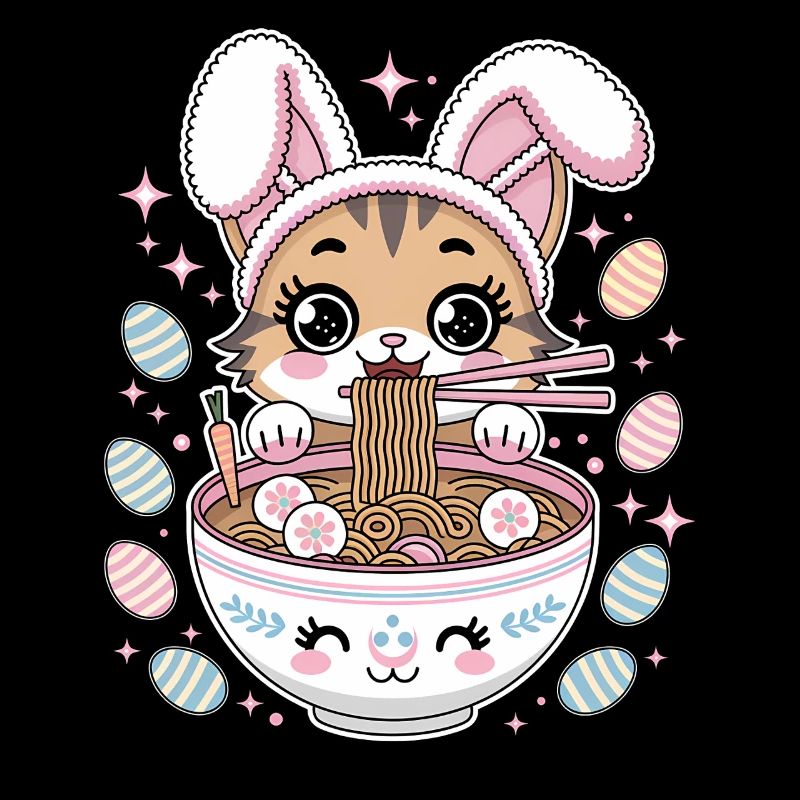 Easter Kawaii Anime Cat Ramen