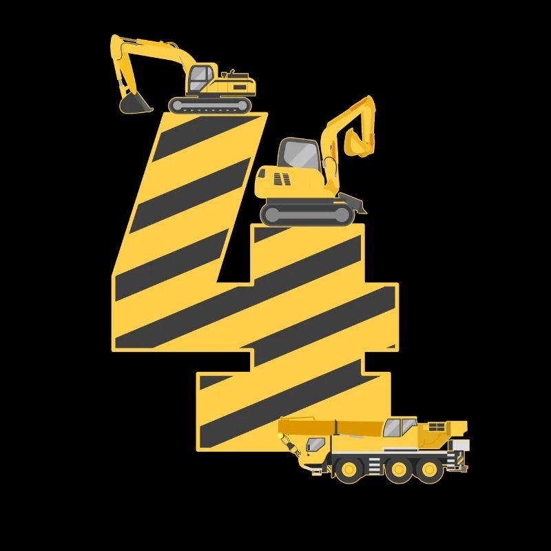 4th birthday construction site excavator years gift idea