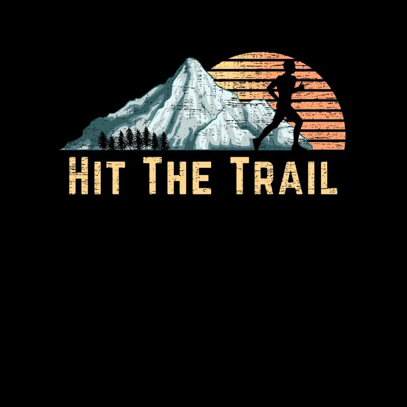 Hit The Trail Vintage Mountain Runner Retro Trail
