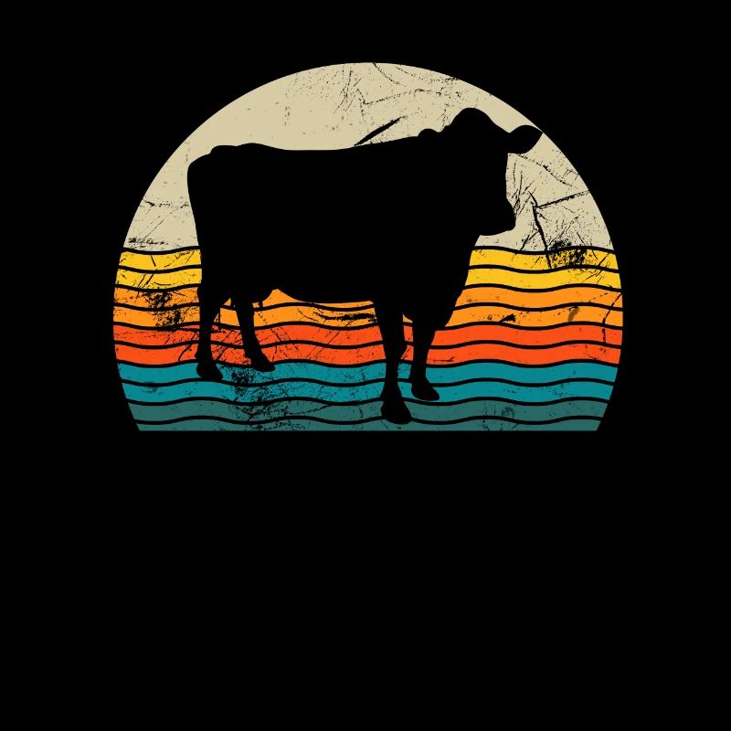 Kuh Tier Bauer Muh Retro Bauernhof Geschenk