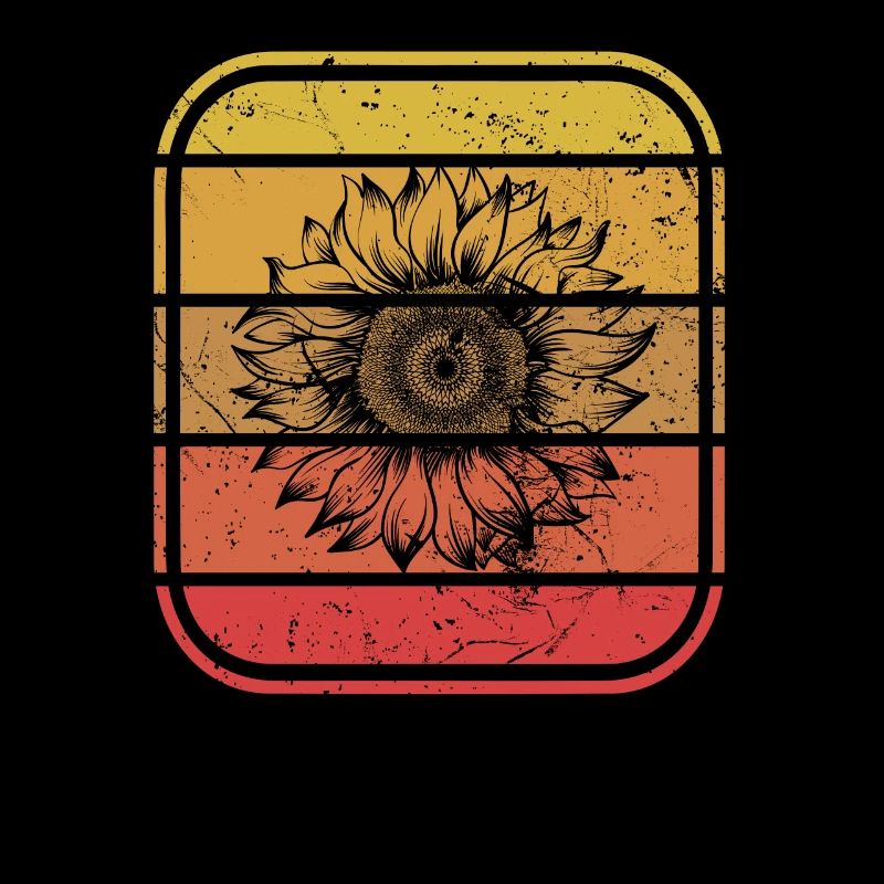 Sonnenblume Blüte Blume Retro Geschenk
