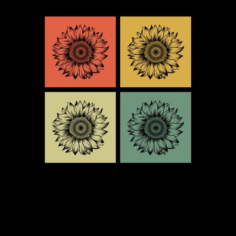 Sonnenblume Blüte Blume Retro Geschenk