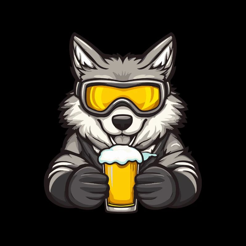 Wolf Apres Ski Bier Comic