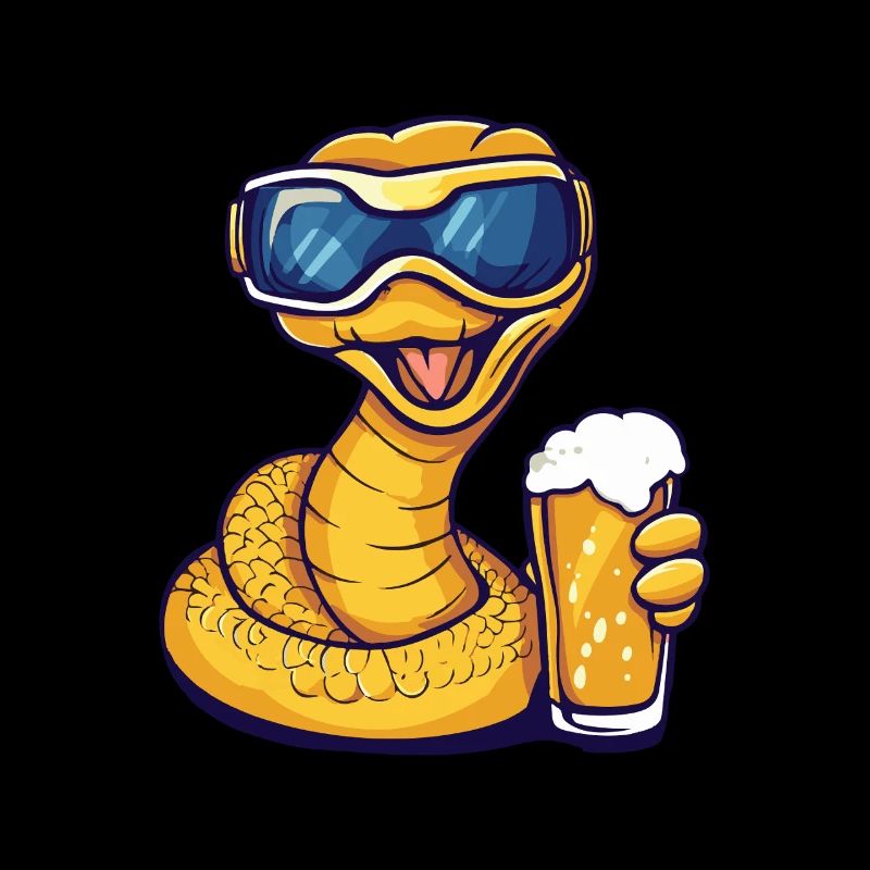 Snake Cobra Après Ski Beer Comic