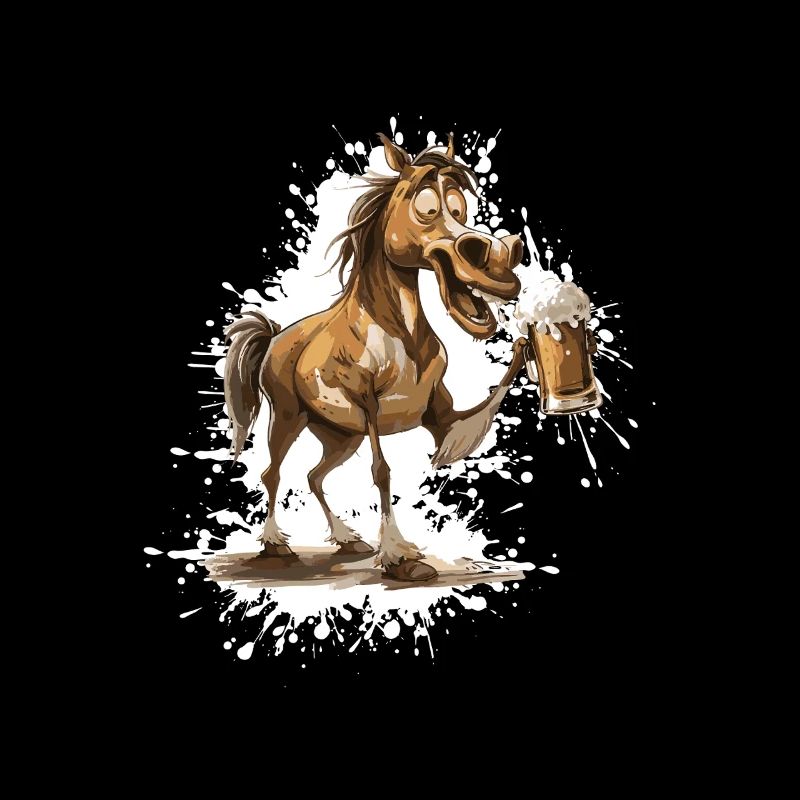 Pferd Bier Lustig