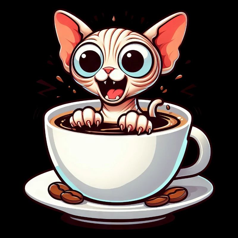 Sphinx chat café café amoureux du café Design