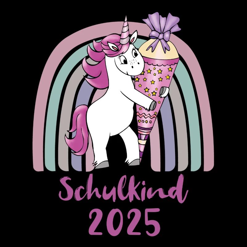 Écolier 2025 Licorne avec cône de sucre arc-en-ciel
