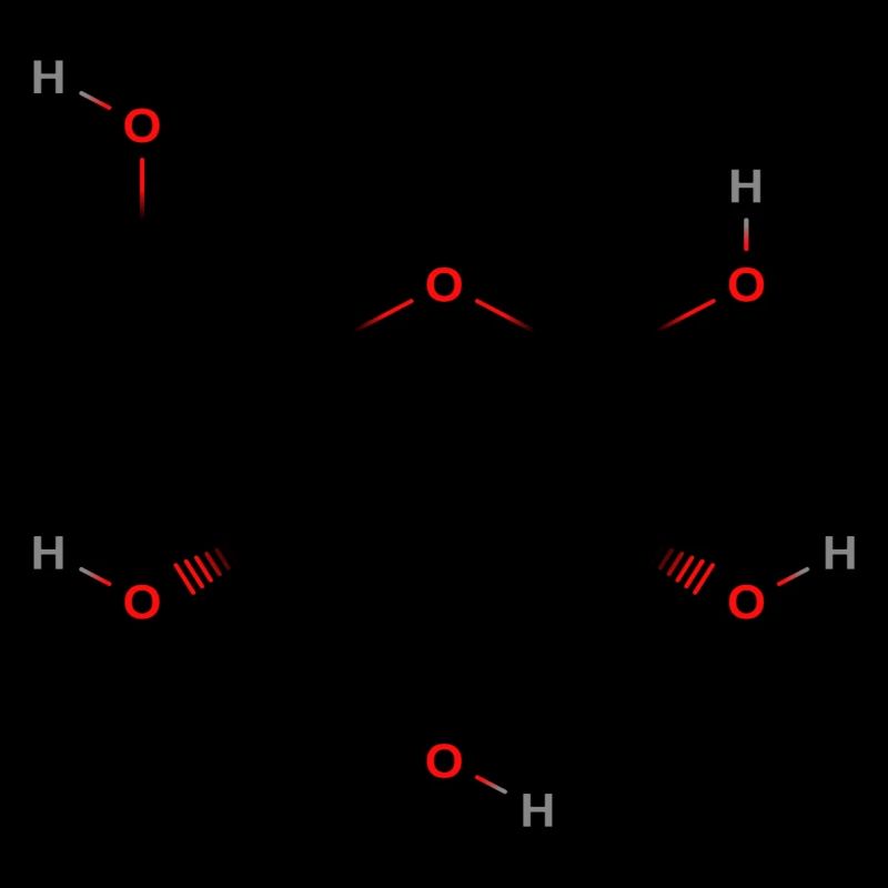 GlukoseMolekül - Farbige Strukturformel