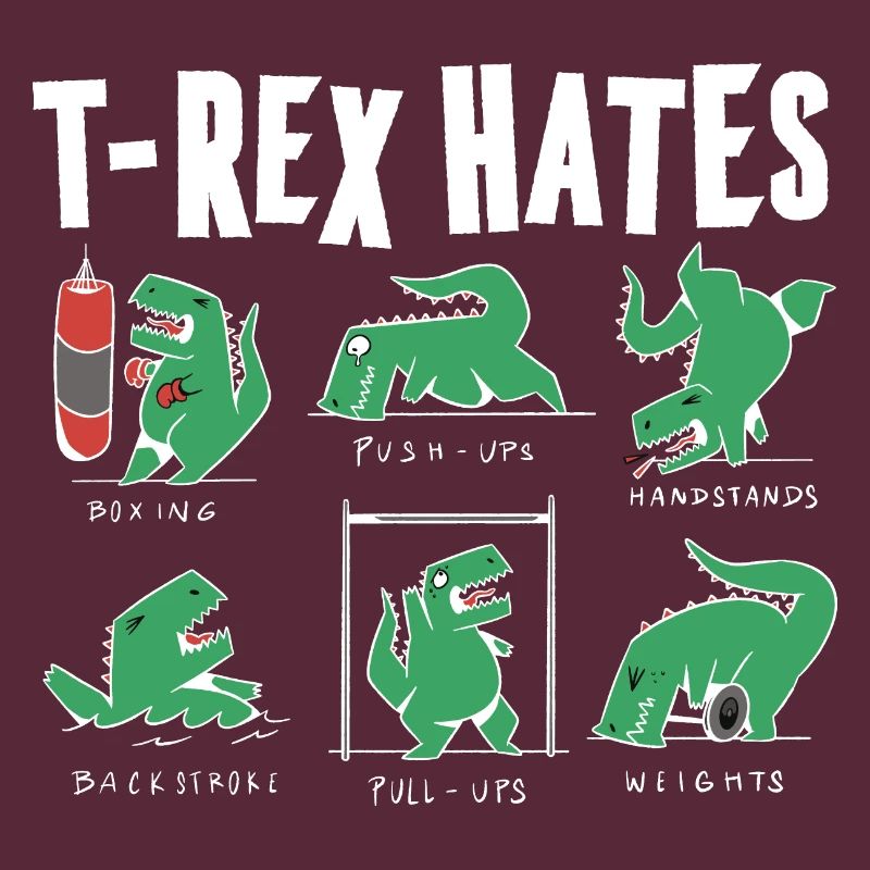 Drôle T Rex déteste la boxe, Push UP, Pull ups