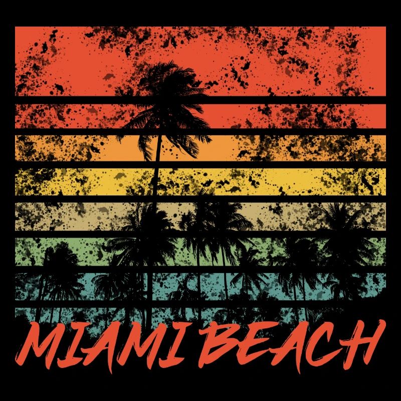 Palm trees Retro Miami Beach