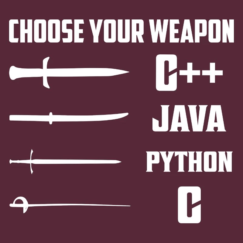 Choose Your Weapon C++, Java, Python, C Coding Pro