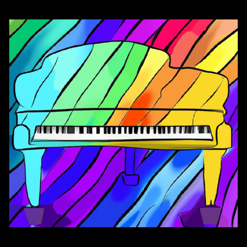 Piano devant l’arc-en-ciel
