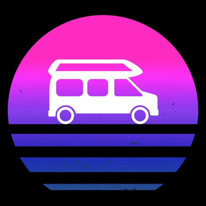 Camper Van Retro Sunset Vintage Campervan