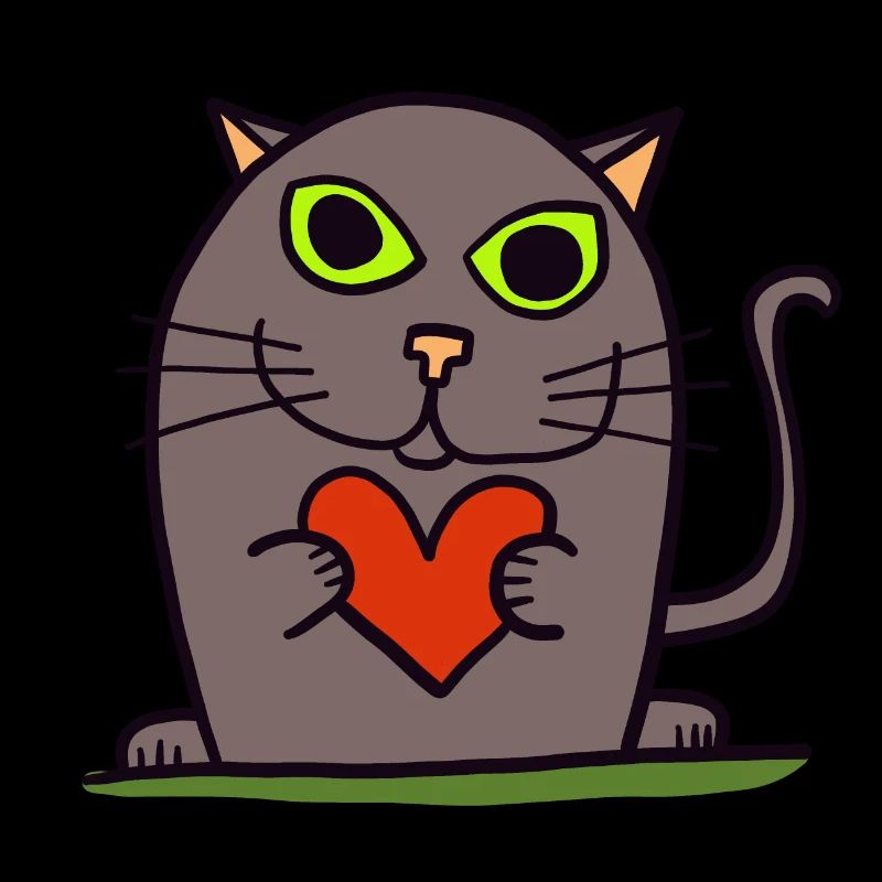 Cat with a heart