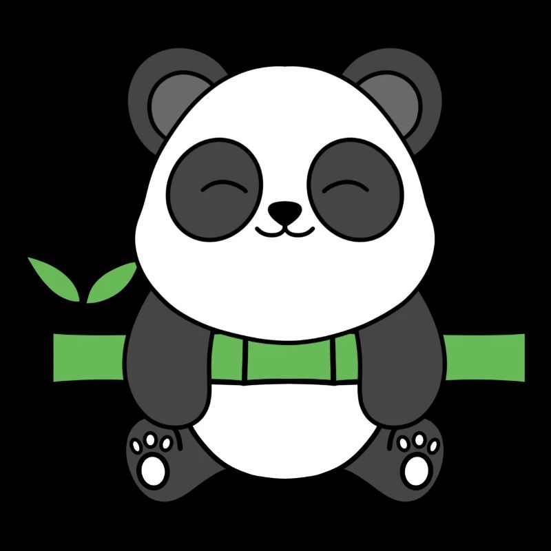 Panda mignon suspendu au bambou