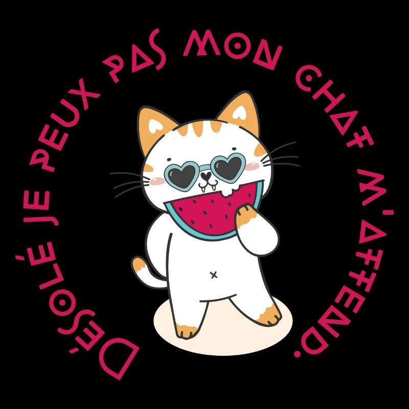 Désolé je peux pas mon chat m'attend. Tête de chat