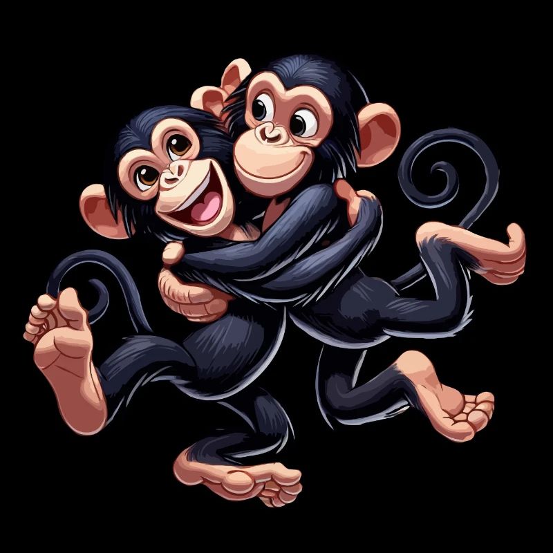 Couple de chimpanzés