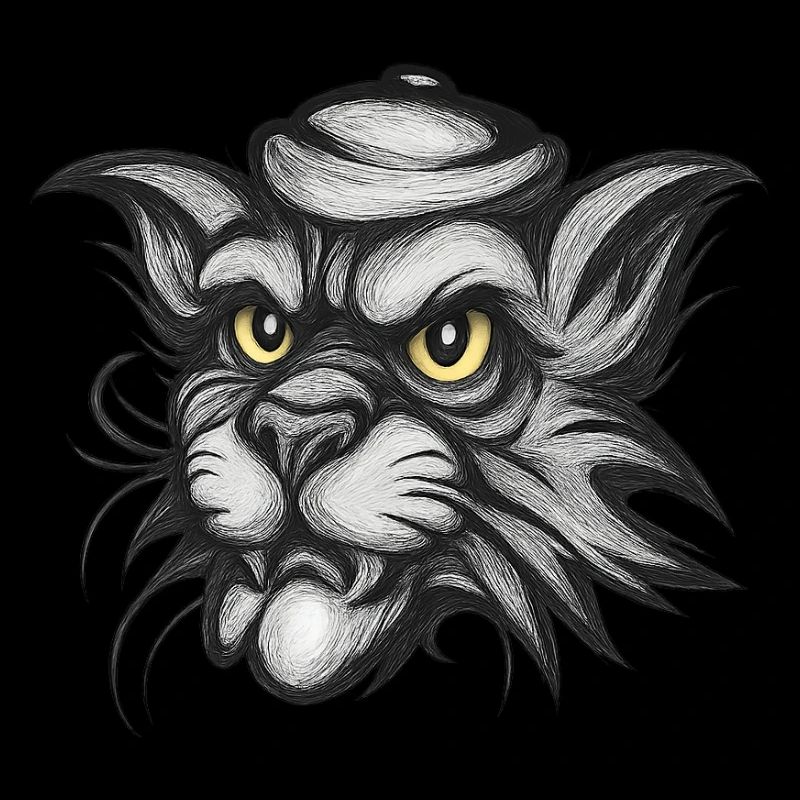 Starker Katzen Kopf – klassischer Tattoo-Style