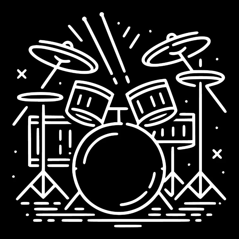 Le batteur de batterie du groupe de rock Destroy Silence.