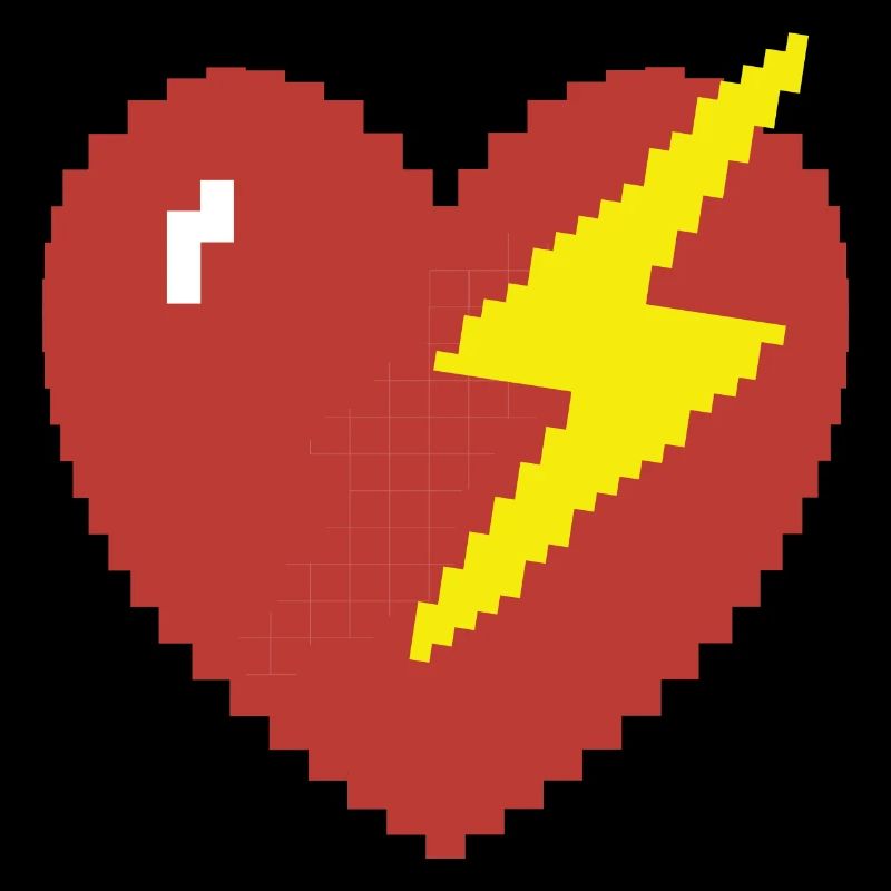 Herz Blitz Pixel Gamer Geschenk