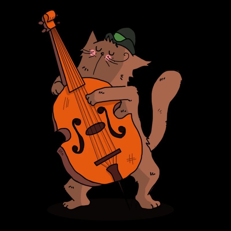 Mrou le chat, jazz et contrebasse