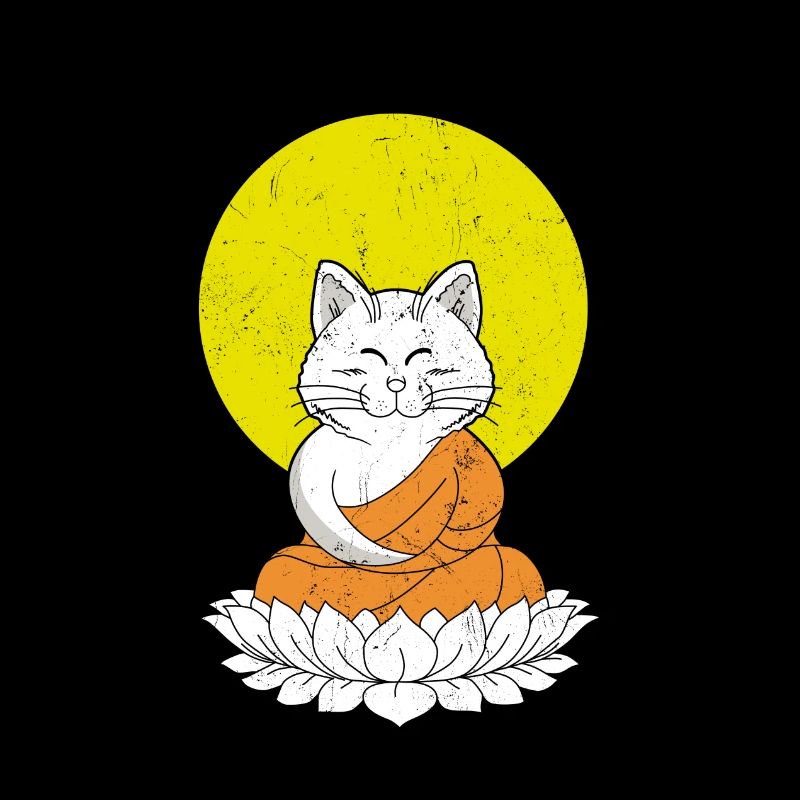 Cat Buddha Master Vintage