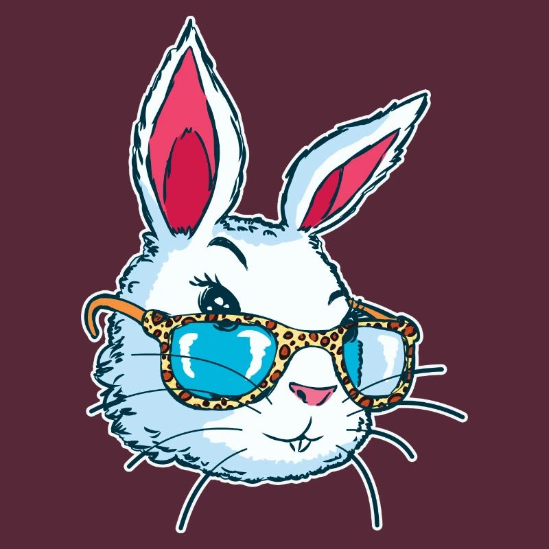 Cute Easter Rabbit Face Wearing Leopard Glass Gift