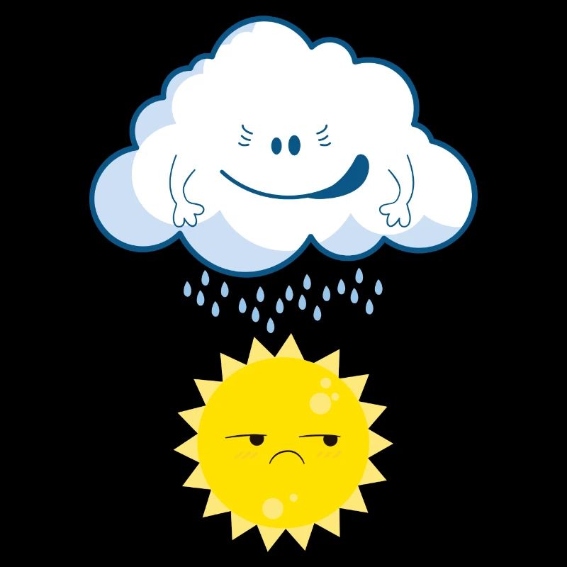 Clouds raining on the sun fun t-shirt