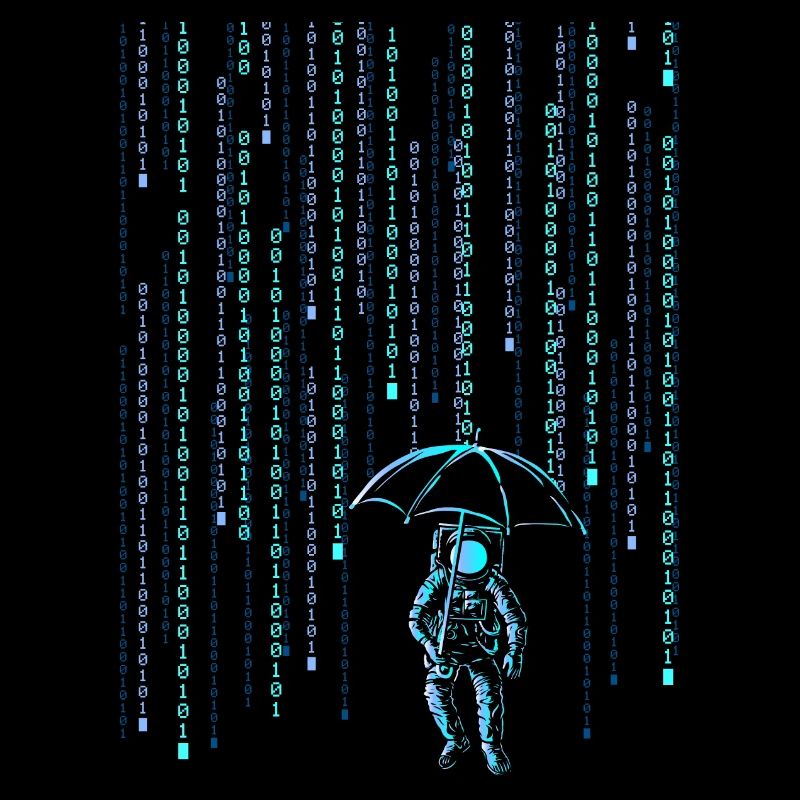 Astronaut Sci-Fi Digital Rain