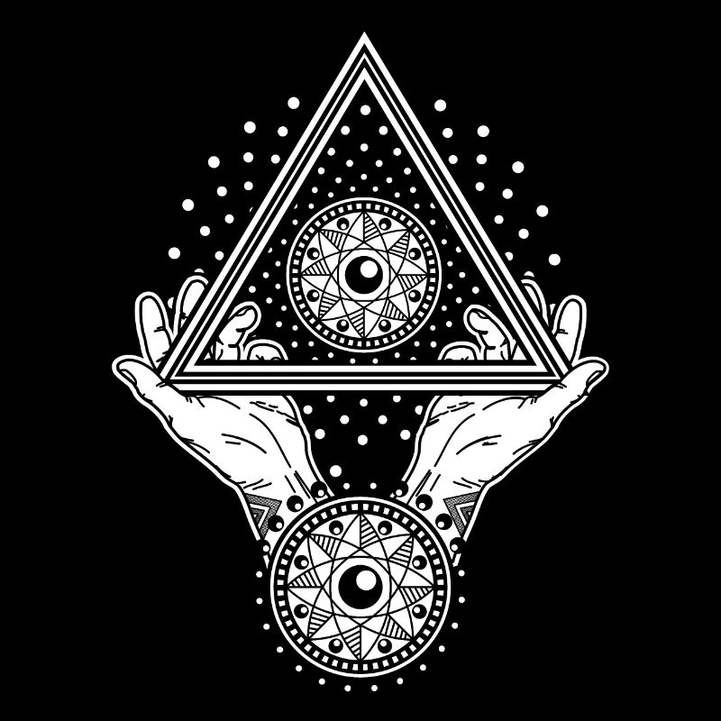 Pyramide Illuminati et œil omniscient dans le triangle