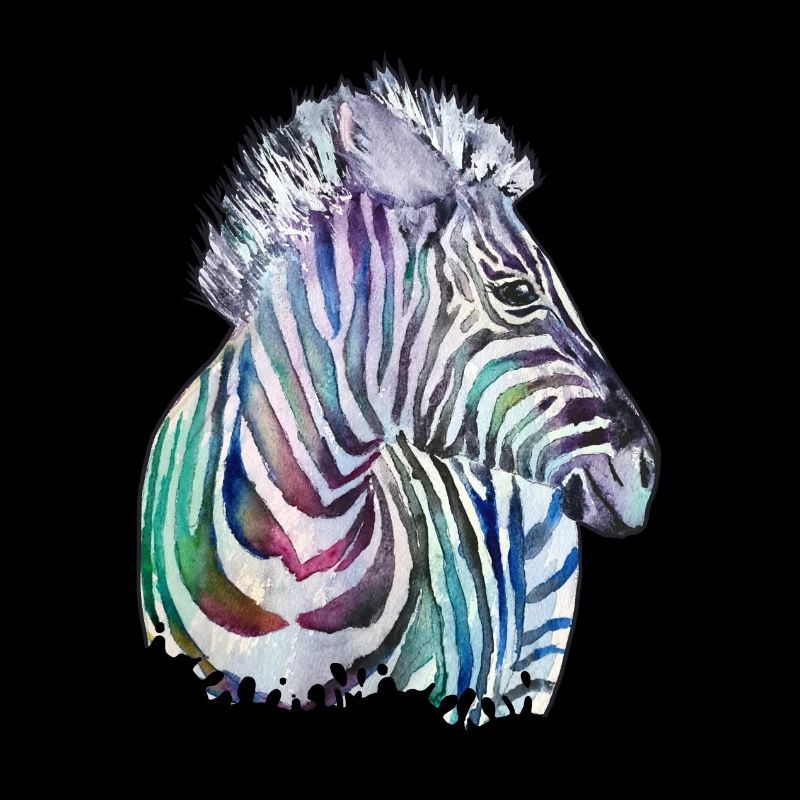 Buntes Zebra in Aquarell