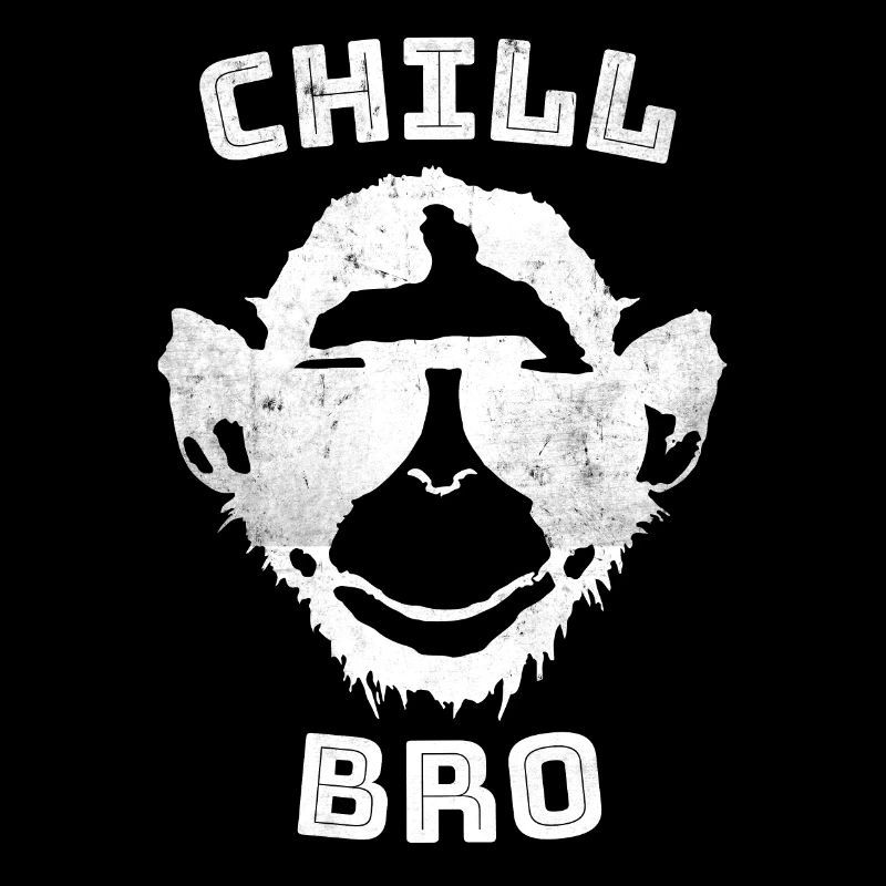 Vintage Chill Bro Affe Cooler Affe mit Spruch