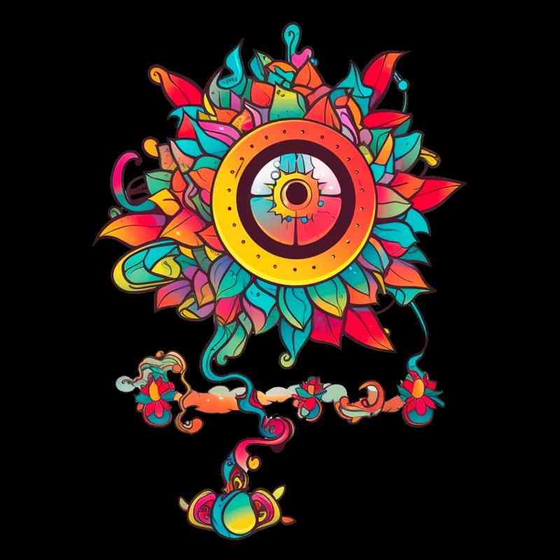 Trippy Blume mit einem Auge