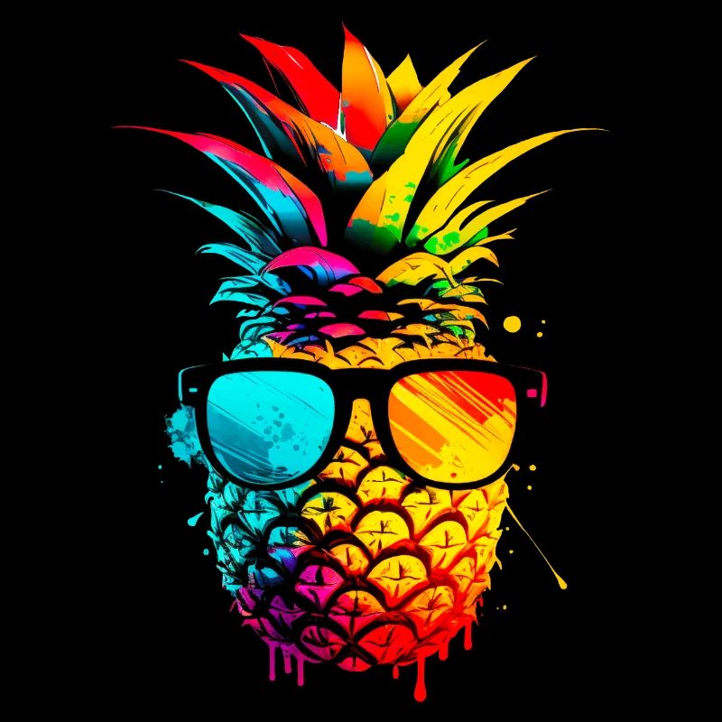 Colorful funky pineapple