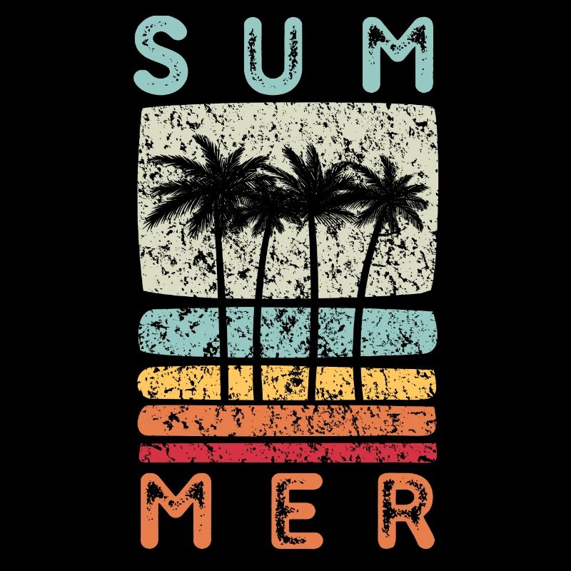 Retro summer palm tree