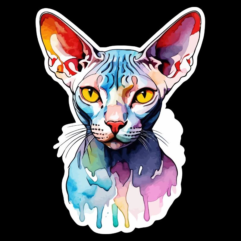 Sphynx Katze Wasserfarben