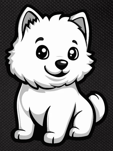 Samoyed Dog Comic Cute