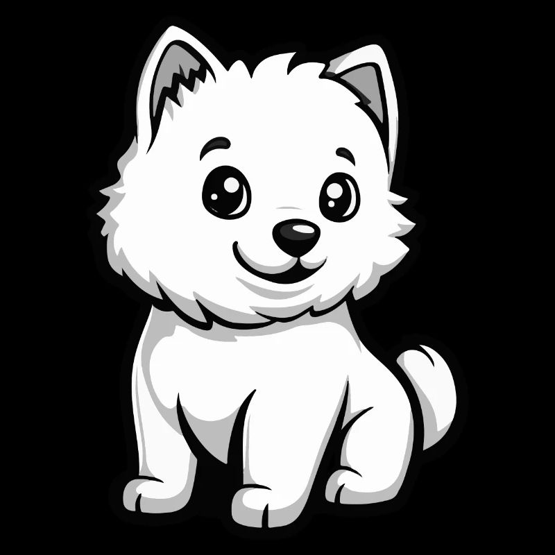 Samoyed Dog Comic Cute