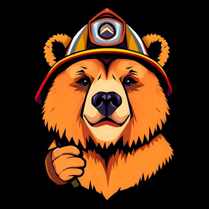 Brave Teddy Bear Firefighter Ready for Action