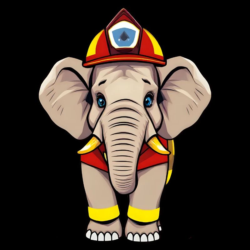 Held Elefant Feuerwehrmann