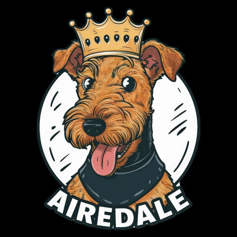 Airedale Terrier Hund mit Krone