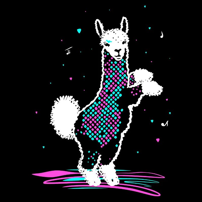 Alpaca in 80s Disco Retro Style Funky Alpaca